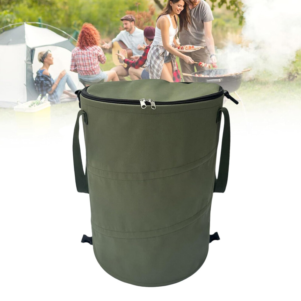 Collapsible Camp Trash Can 37L Car Garbage Can Outdoor Recycling Bin Reusable Pop Up Garden Bin Green Small-image-OPC-PKPKMTZ-NEW