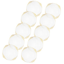 10 transparante plastic borden 26 cm met gouden