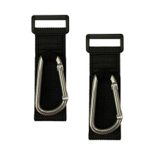 2 kinderwagenhangers met karabijnhaak en clip tasjes