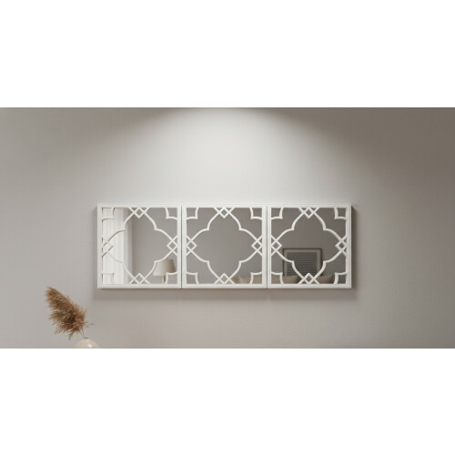 3x Moroccan Tile Wall Art Home Mirror Square 25 Cm 1