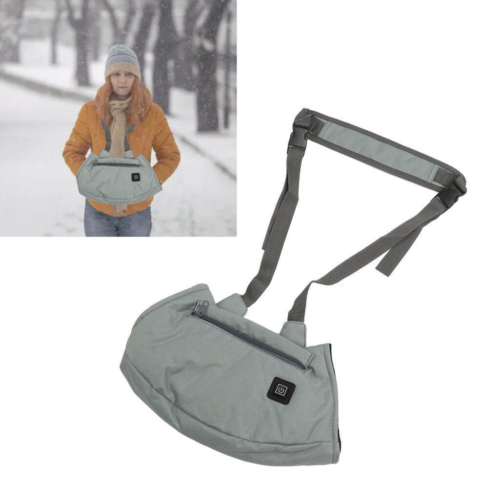 Dusty Blue Heated Hand Muff with 3 Levels Waterproof Oxford & Cotton-image-OPC-PKPKXGD-NEW