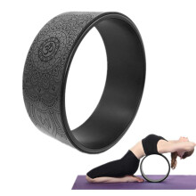 Yoga Balance Wheel Backbend Prop, Pilates Flexibility Aid, Yoga Wheel For Back Stretches, Black