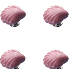 4pcs Ceramic Shell Knobs Sea Style Pull Handles for Cabinet Drawer