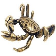 2pcs retro brass crab figurine sculpture, crab-shaped brass statue
