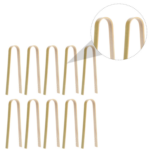 10pcs bamboo food clips multi-function tongs kitchen supplies 2