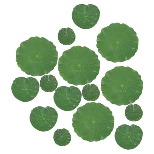 75 Pcs Artificial Lily Pads Floating Leaves Pond Decor