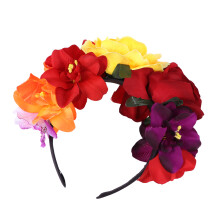 Bohemia Floral Headband Wide Cloth Crown for Beach Party Vacation
