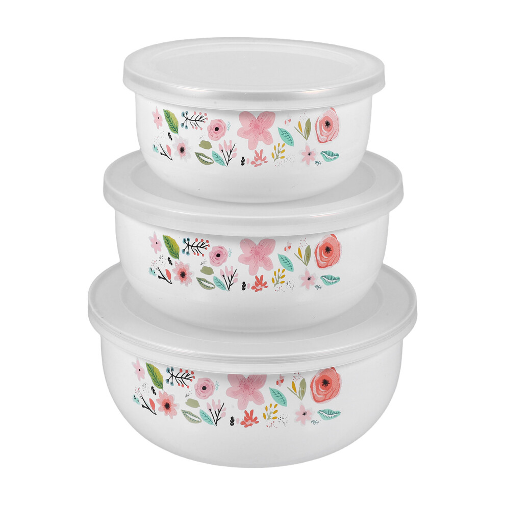 3pcs Vintage Enamel Bowls with Lids 300ml 500ml 750ml-image-OPC-PKPM7VB-NEW