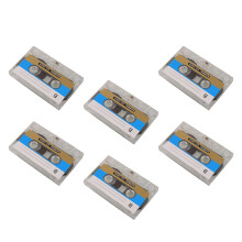 6 pcs 30-minute blank recordable clear audio cassette tapes with cases