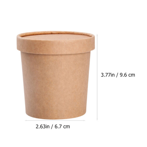 50 sets disposable kraft paper soup cups for storage 1