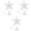 3Pcs Silver Xmas Tree Lamp Star Treetop Light Decor 3