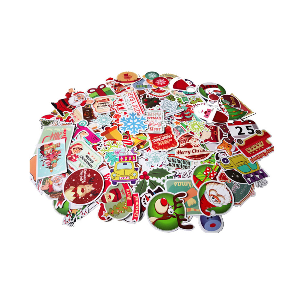 100 Szt. Naklejki Graffiti Na Walizkę, śWiąTeczny WzóR, Wodoodporne-image