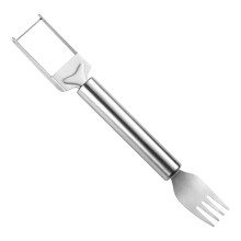 2 In 1 Stainless Steel Fruit Cutter Watermelon 22X3 CM Silver Slicer Melon Tool Outdoor Table