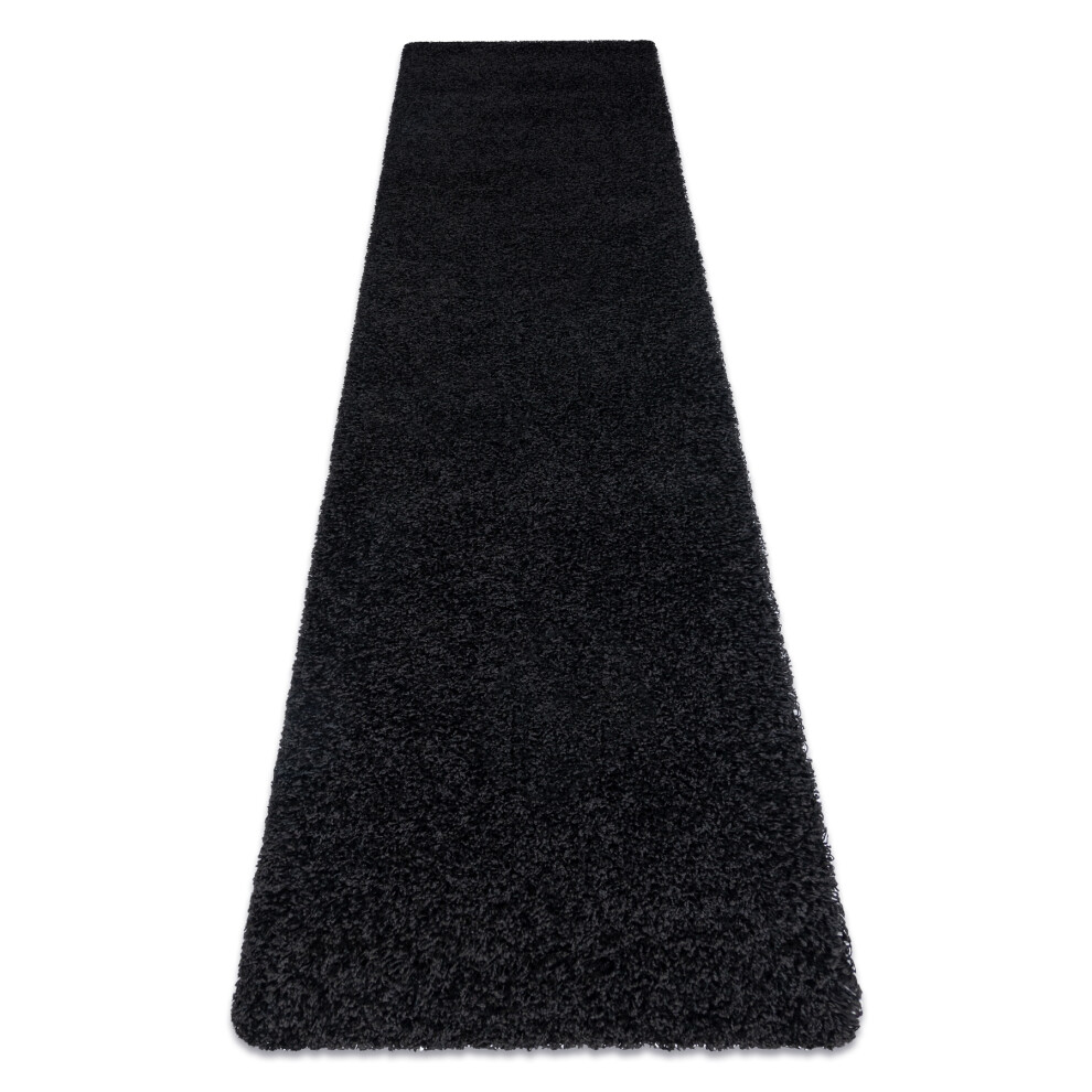 Rugsx Carpet, Runner Soffi Shaggy 5Cm Black - For The Kitchen, Corridor & Hallway 60X300 Cm