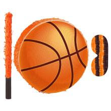 basketball piñata with stick and blindfold for kids party game