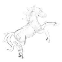 crystal horse figurine feng shui 2026 zodiac clear decor collectible