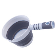 Folding Water Ladle Grey, Kitchen Bath Scoop Dipper, Hair Washing Water Spoon, Shampoo Rinse Cup, Garden Use
