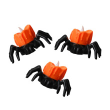 Spider Flameless LED Lights 3-Pack Spider Candlestick Lights Battery-Operated Spider Web Style