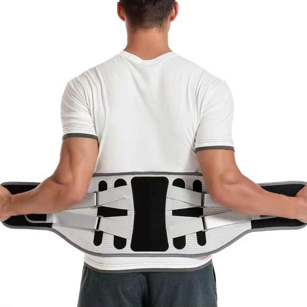 Black Widen Steel Keel Waist Back Brace For Lower Back Pain Relief Lumbar Disc Sciatica Support Belt Unisex Xxlarge