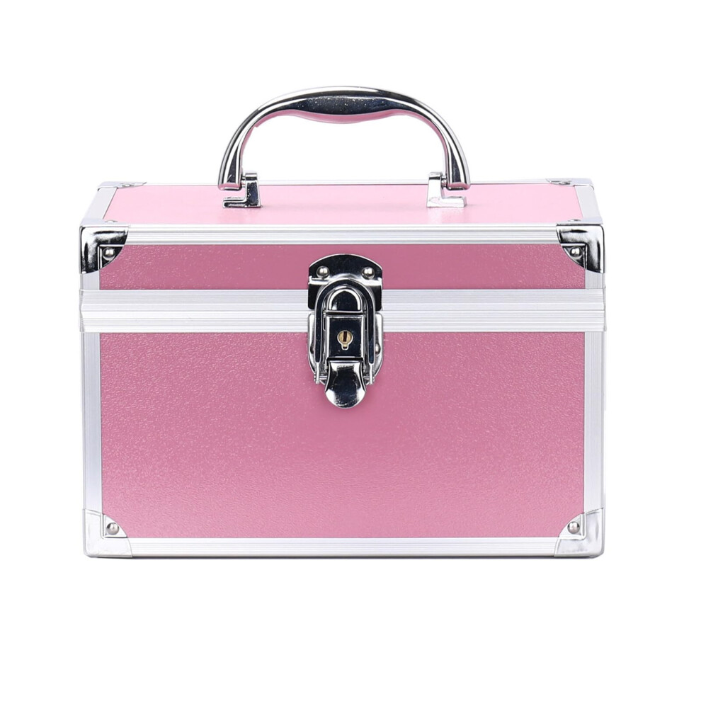 Cosmetic Organizer Box Portable Lockable Makeup Case For Jewelry And Makeup Tools, Travel-Ready Storage Box