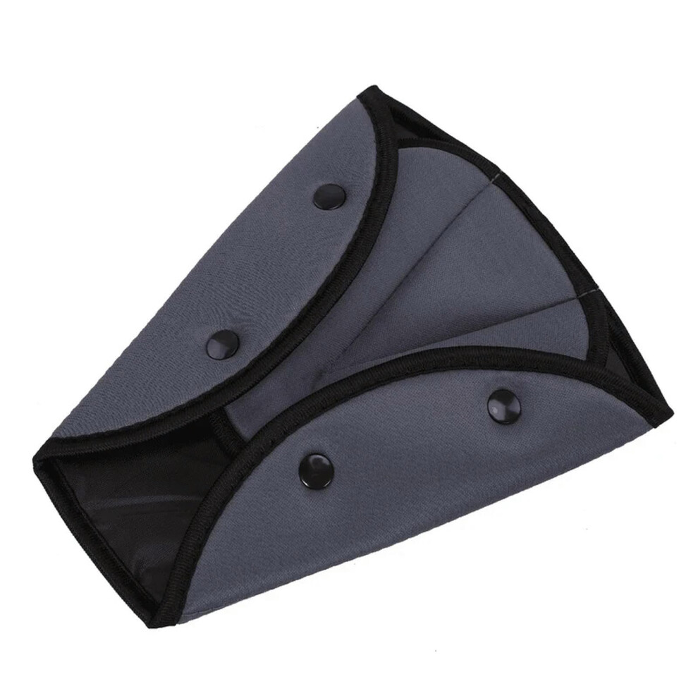 Universal Car Safe Seat Belt Cover Soft Adjustable Triangle Safety Pad Clips For Kids Grey
