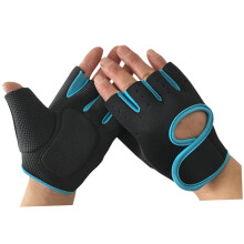 Outdoor Cycling Gloves Half Finger Breathable For Weightlifting With Buckle Protective Palm Grip Men Women Black Blue
