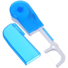 1 stück zahnseidehalter mit wechselspule, flachdraht, 30 m faden blau