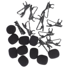 10 stück mikrofon-lapelspange mini-lavalier metall mit schutzhüllen