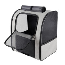 Cat Backpack Breathable Pet Carrier Bag For Cats Travel Grey Small With Side Pockets