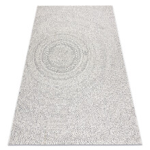 Carpet SISAL FLAT 48832367 Circles, dots cream / grey 200x290 cm