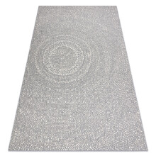 Carpet SISAL FLAT 48832637 Circles, dots grey / cream 200x290 cm