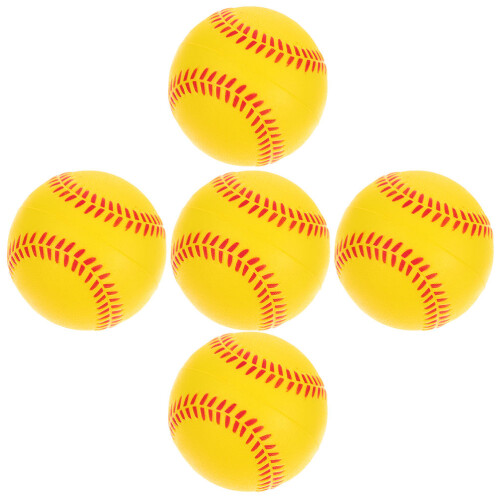 5 oefenbaseballen van PU- , geschikt voor training
