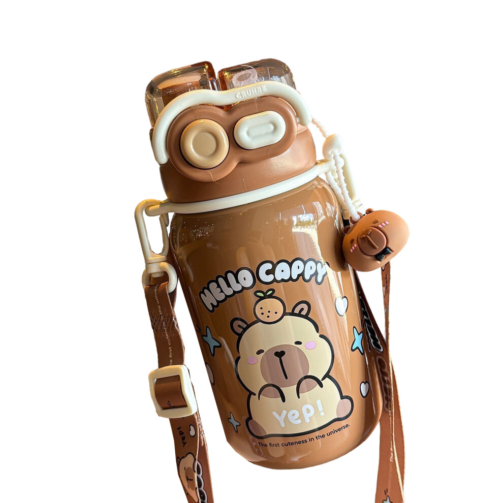 (530ML coffee) Capybara Cartoon Water Bottle Stay Cool Touch Of Fun Capybara Cartoon-image-OPC-PKPPBCV-NEW