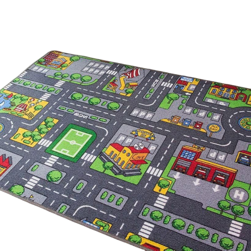 (90x140cm) Traffic City Children S Mat Soft Rug For Interactive Play There Are