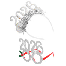 3 Sets 2026 New Year Party Headband Eyewear Holiday Props