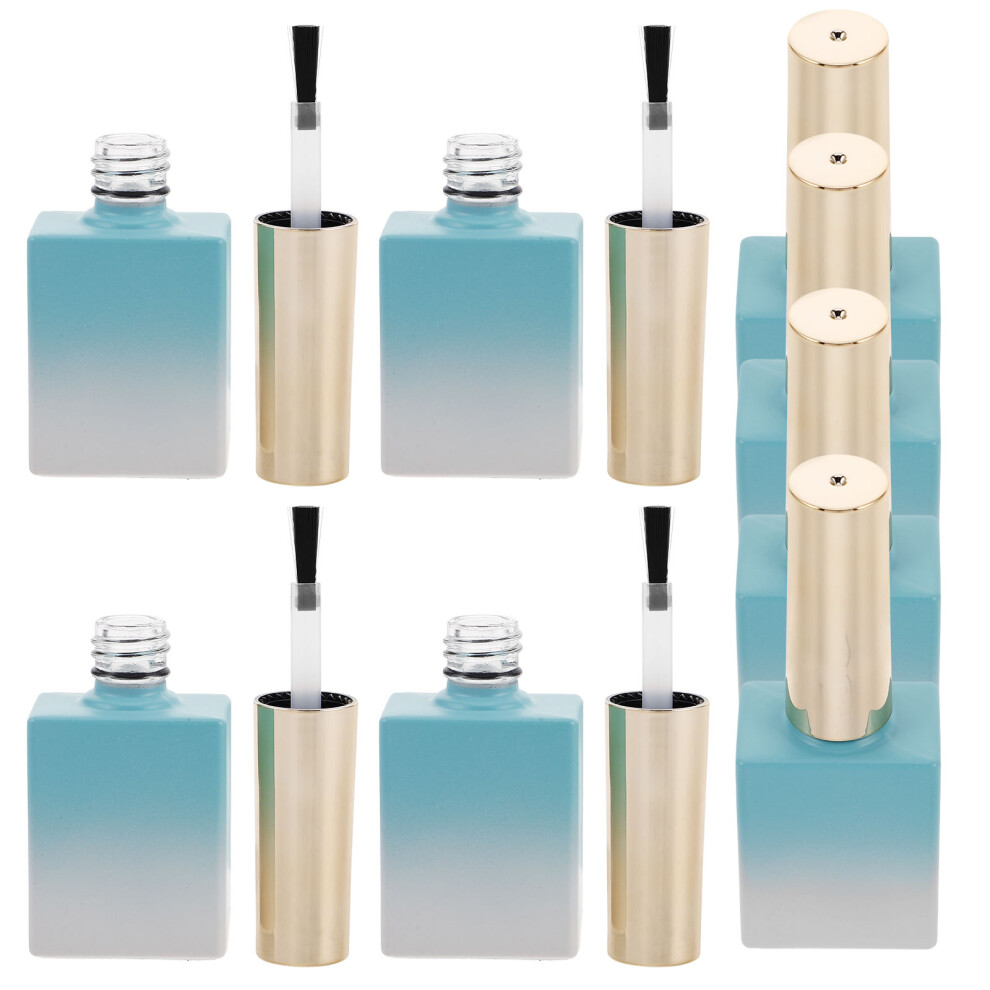Villcase 8Pcs 11.7Ml Glass Refillable Nail Polish Bottles For Nail