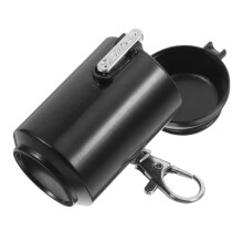 portable ashtray with lid large pocket size for travel home black