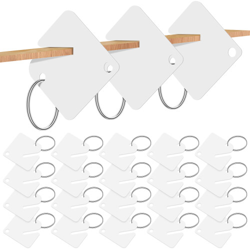 180 Pcs Blank Acrylic Key Tags with Split Rings for Labeling 2