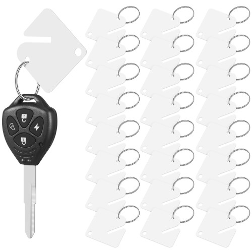 180 Pcs Blank Acrylic Key Tags with Split Rings for Labeling