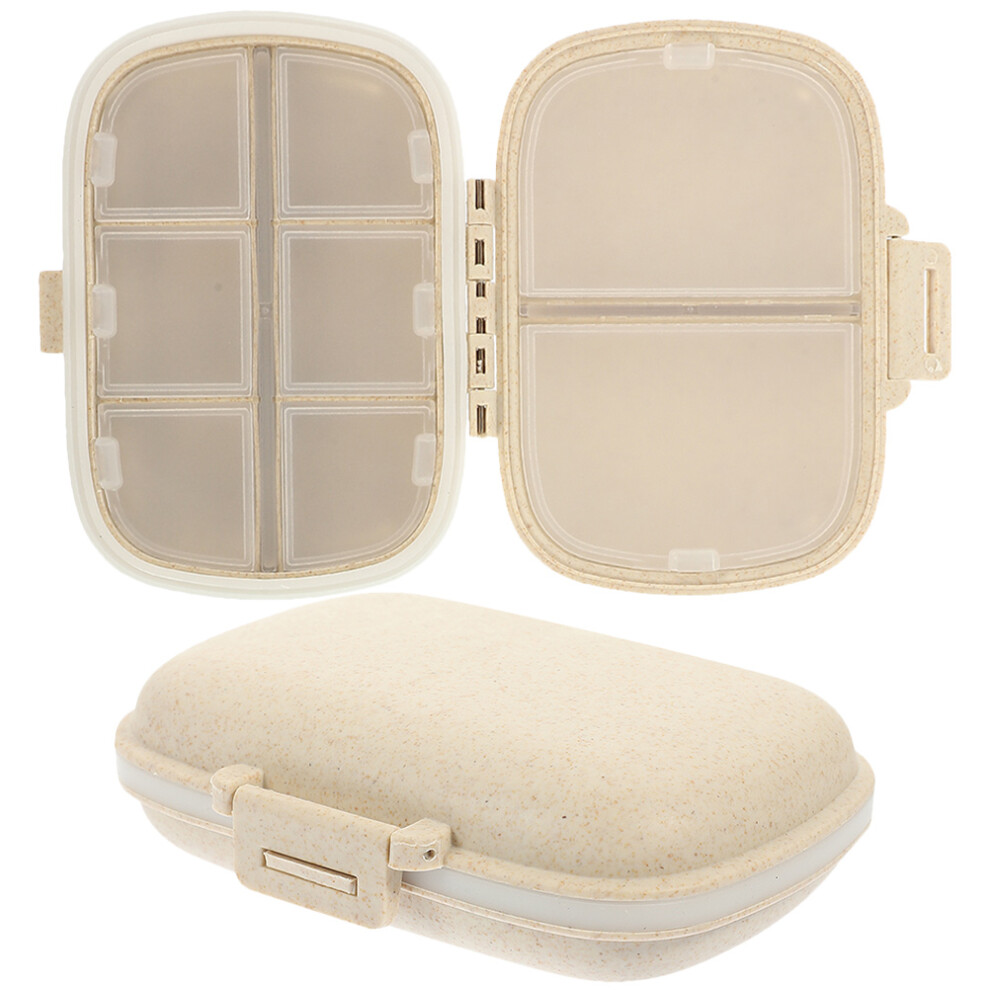 Villcase 2Pcs Portable 8-Compartment Pills Organizer Double Layer Travel Case