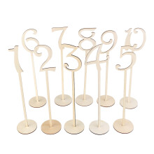 3pcs 20pcs 1-20 wooden table numbers with holder (wood color)