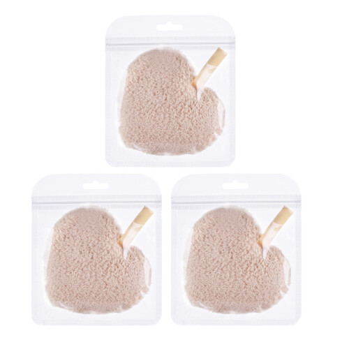3pcs Heart Shape Makeup Removal Pads Washing