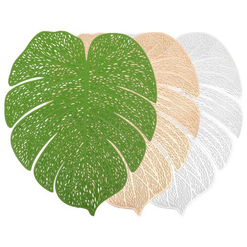 6pcs pvc monstera table mats tropical leaf placemats 1