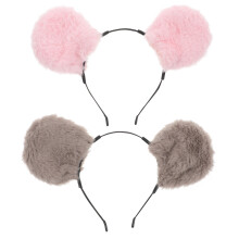 2pcs Cute Hamster Ears Headband Kids Plush Cosplay Hair Accessory