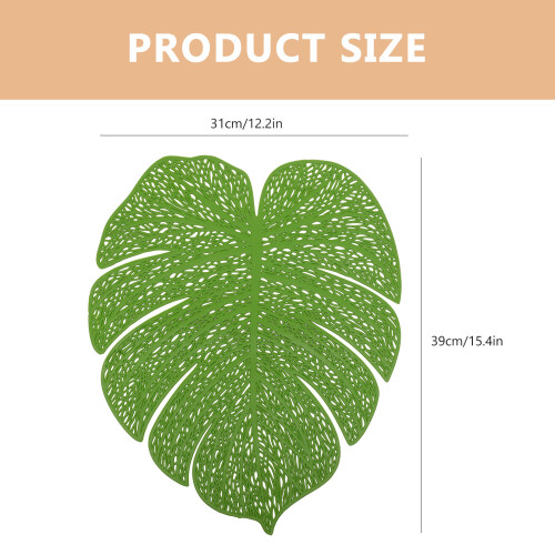 6pcs pvc monstera table mats tropical leaf placemats 2