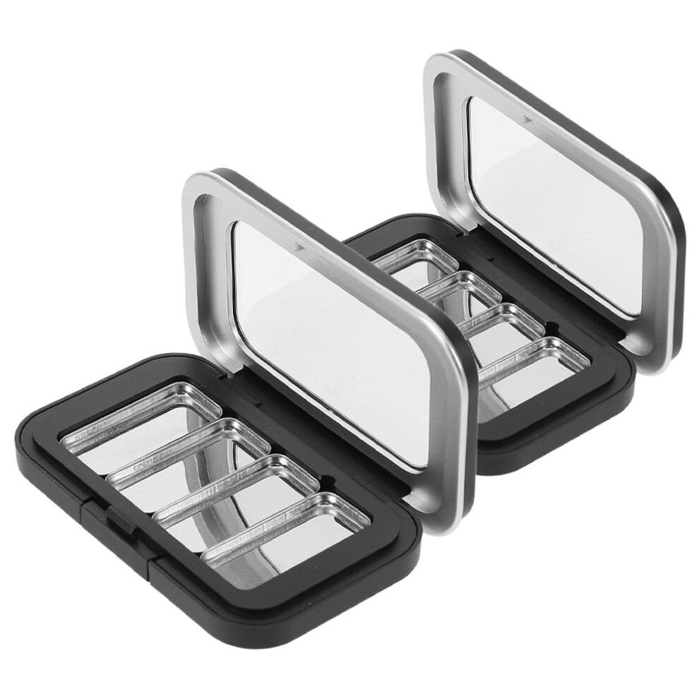 Villcase 2Pcs Refillable Empty Eyeshadow Boxes With Highlighter Pans