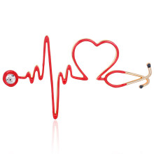stethoscope lapel pin heartbeat brooch for clothes hat scarf suit
