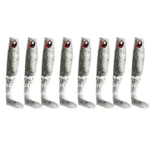 AR29 8Pcs Soft Bait Worm 60mm 2.5g Fishing Lures Double Color T Tail Artificial TPR Bait