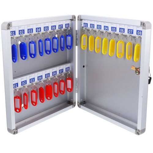 1 Set Metal Key Cabinet Lock Box Wall Keys Storage
