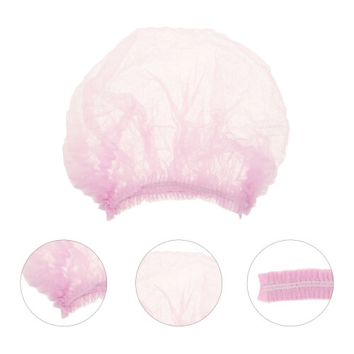 100pcs Disposable Mesh Hairnets Non-Woven Caps for Work 2